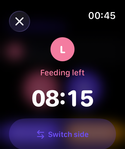 Boobery on Apple Watch — logging