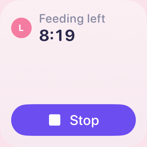 Boobery widget with a feed running